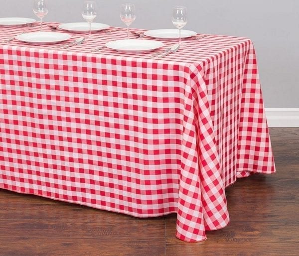 Checkered Red Rectangle Banquet